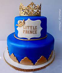 Royal Themed Cake Blue And Gold Royal Baby Shower Cake Prince Baby Shower Cake Shower Cakes Baby Shower Cakes