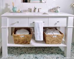 The bathroom is associated with the weekday morning rush, but it doesn't have to be. Bathroom Vanity Cabinets That Don T Look Typical Designed
