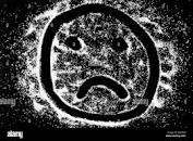 Symbol trauriges Lächeln emoticon Zeichnung mit dem Finger ...