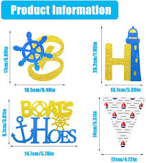 Welcome aboard nautical life lifebuoy ring boat wall hanging home decoration_ti. Buy 3 Pieces Boats N Hoes Glitter Banner Nautical Banner Anchor Cruise Triangle Banner Boats N Hoes Cake Topper For Nautical Theme Birthday Engagement Bridal Shower Party Decor Online In Turkey B093bxffdg