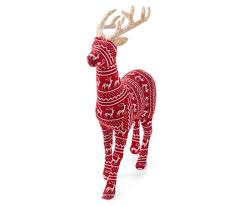 Winter Wonder Lane Red Fair Isle Deer Tabletop Decor Big Lots Table Top Decor Fair Isle Christmas Clearance