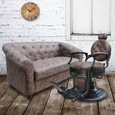 Rustic Brown Matching Barber Equipment By Keller International Dynasty Barber Chair With Matching Dynasty Receptio Love Seat Velvet Dining Chairs Comfy Chairs