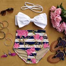 I M Loving The High Waisted Bikinis All My Stretch Marks Are Below My Belly Button These Would Hide Them Cute Swimsuits Cute Bathing Suits Bikini Accessories