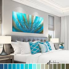 Yes, our dining room, living room, and kitchen were covered with aqua décor. Blue Brown Abstract Floral Canvas Wall Art Long Horizontal Etsy Bedroom Wall Decor Above Bed Bedroom Pictures Above Bed Wall Decor Bedroom