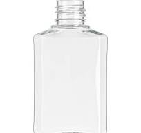 2 oz. Clear PET Plastic Square Oblong Bottle, 20mm 20-410
