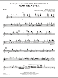 If you're a flutist who loves disney as much as we do, our extensive library of disney flute sheet music is sure to have something in store for you. Ted Ricketts Now Or Never From High School Musical 3 Flute Sheet Music Download Printable Disney Pdf Score How To Play On Concert Band Sku 271772