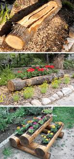 Tree Log Planter Wood Log Decoration Ideas For Your Garden Gardendeko Garden In The Woods Wooden Garden Log Planter