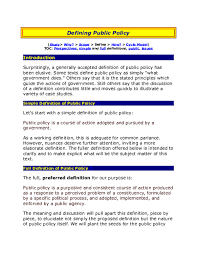 Something that occupies space and can be perceived by one or more senses; Doc Defining Public Policy Deeds Nechavava Academia Edu