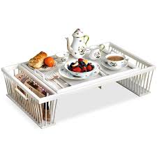 The base also doubles as a remote control or magazine/newspaper rack. Breakfast Bed Tray With Reading Rack White Painted Wooden Decoupage Trays Home Decor Accessories Home Decor Scullyandscully Com
