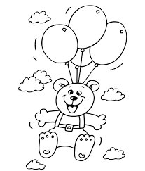 Kleuren Nu Verjaardag Beer Met Ballonnen Kleurplaten