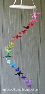 Origami Crane Rainbow Mobile Rainbow Origami Origami Mobile Bee Crafts