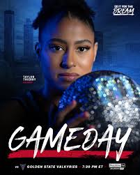 Back in the city. Let's handle business. 😎 📍 @gatewayarena 🆚 @valkyries  ⏰ 7:30pm ET 📱 @peachtree_tv #DoItForTheDream