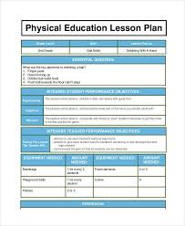 Pe Lesson Plan Template Beautiful Free 62 Lesson Plan Examples Samples In Physical Education Lessons Physical Education Lesson Plans Curriculum Lesson Plans