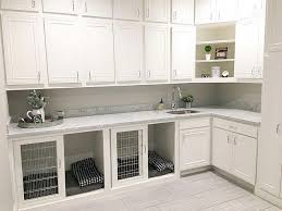 Plastic hampers are affordable and come in various shapes and sizes, making it easy to find just the right one for you. Sliding Dog Kennels For Under Counters In Laundry Room But 3 Kennels 2 For My Aussies 1 For Guest Custom Dog Crate Dog Rooms Built In Dog Bed