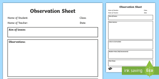 Most lesson observation forms use the teacher standards as a framework to link commentary to. Maths Observation Sheet Printable Multi Purpose Sheets