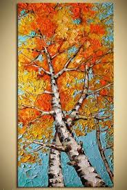 Birch Trees In Fall Paintings 10 Wonderful Fall Theme Paintings Tree Art Autumn Art Autumn Painting