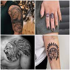 Finger tattoos are a rather intimate way of sharing yourself publicly and have become very popular with celebrities. Lowe Tattoo Finger Realitische Tatowierung Am Oberarm Lowe Mit Indianer Kopfschmuck Wolf Lowin Tattoo Lowe Tattoo Design Tattoo Ideen