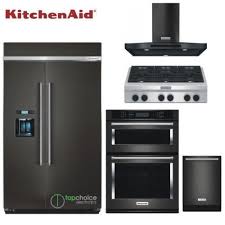 Kitchenaid Built In Appliances Package In Black Stainless Steel 48 Inch Side By Side Wall Oven And Gas Range Top K Kitchen Remodel Wall Oven Kitchen Appliances