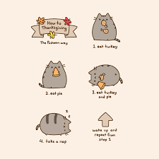 The gif create by shakajar. Pusheen How To Thanksgiving Pusheen