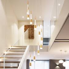 Rotating Entryway Foyer Acrylic Art Deco Staircase Gold Custom Spiral Modern Hanging Light Fixtures For High Ceilings Brightkart Com