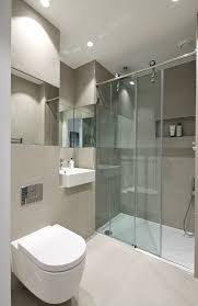 In this particular home, placing the bathing area in the corner created extra room for a vanity. Tags Shower Room Shower Room Ideas Shower Room Design Shower Room Tiles Shower Room Suites Bathroom Trendy Bathroom Tiles Ensuite Shower Room Bathroom Design