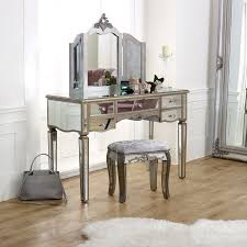 Villeneuve oak french dressing table with mirror £929.00. Large Mirrored Dressing Table Set Tiffany Range Melody Maison