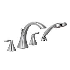 Despite the two handle shower valve looking outdated in the current world, most homeowners still have them in their washrooms. Moen Voss Bathtub Faucet With Hand Shower 2 Handle Chrome Valve Sold Separately T694 Rona