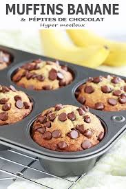Muffins Banane Pepites De Chocolat Hyper Moelleux Base Banana Bread Recette Recette Muffin Banane Pepite Chocolat Recette Dessert