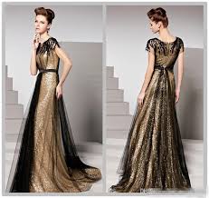 Black And Gold Evening Gown Plus Size Black And Gold Sparkly Sequined Formal Pageant Evening Dresses Short Sleeves Beaded Tulle Skir Best Formal Dresses Plus Size Evening Gown Evening Dresses Short