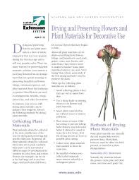 Ensure that you select flowers that are fully open and are in their prime. Preserving Flowers