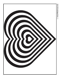 Pink shiny smooth metallic color heart 3d cartoon style. Geometric Heart Coloring Page Templates At Allbusinesstemplates Com