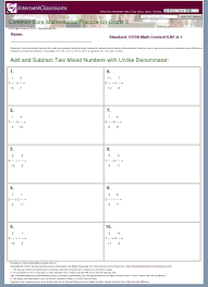 New Worksheets Available 5th Grade Add And Subtract Two Mixed Numbers With Unlike Denominator Internet4classro Fractions Fractions Worksheets Common Core
