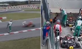 Corberi, who raced alongside f1 graduates george russell and lance stroll in his teens, even beating them to the karting world cup in 2012, quit. Shamed Italian Kart Driver Luca Corberi Quits After Throwing Bumper At Rival Daily Mail Online