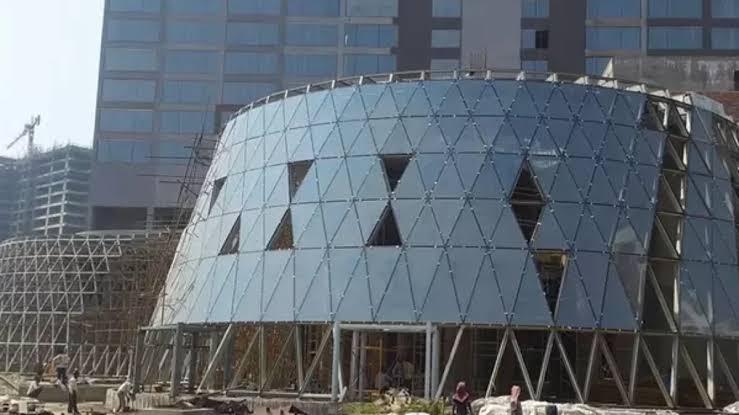 Contemporary architectural facade of JW Marriott Kolkata, AI generated