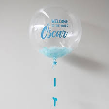 Welcome A New Little Bundle Of Joy To The World With A Stunning Personalised Bubble Balloon The Completely Clear 5 Balloons Bubble Balloons Its A Boy Balloons