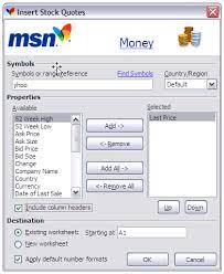 We did not find results for: Where Do I Get The Msn Money Stock Quotes Addin For Excel Xp Microsoft Community