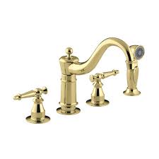 Check spelling or type a new query. Kohler K 158 4 Pb Antique Two Handle Kitchen Faucet With Sidespray Polished Brass Faucetdepot Com