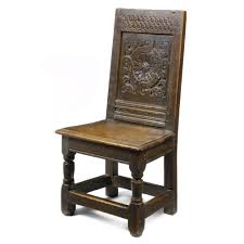 A Charles Ii Child S Oak Panel Back Chair Br P Second Half 17th Century P Lot Oak Panels Chair Antique Chairs
