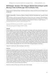 Jenis anemia yang cukup sering menyerang kalangan remaja adalah anemia defisiensi zat besi. Pdf Hubungan Anemia Gizi Dengan Infeksi Kecacingan Pada Remaja Putri Di Beberapa Slta Di Kota Palu