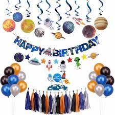 Over the last eleven years, i've been designing printable party decorations for you and the people of the interwebs. Amazon Com Outer Space Birthday Party Decorations For Kids Boys Girls Solar System Theme Party Favors Supplies Kit With Rocket Birthday Banner Universe Hanging Swirls And Metallic Silver Black Latex Balloons Toys