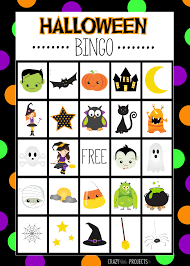 Cut these out and use it as a draw pile to play the game. Free Printable Halloween Bingo Game Crazy Little Projects