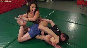Mixed wrestling tickle