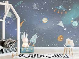 Download cute cartoon pictures and images for your device hd to 4k quality ready for commercial use no attribution required download for free! Kids Cartoon Space With Colorful Planets And Little Stars Wallpaper Mural Wallpaper Wallmur