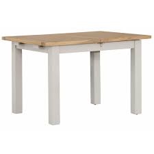 But one of the legs is a bit loose. Vancouver Chalked Oak Top Light Grey Painted Extending Dining Table 120cm To 160cm