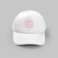 A Realistic Mockup Template Of A Plain White Cap Hat Lying On A Studio Background Scene Upload Your Own Logo For An Instant A Clothing Mockup Mockup Caps Hats