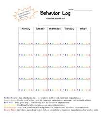 Color Coded Behavior Log Behavior Log Student Behavior