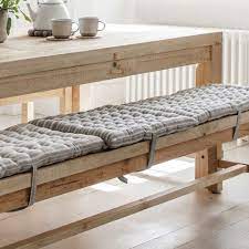 It's constructed of white here's a rustic rectangle dining table with fully cushioned chairs and bench. Cotton Bench Seat Pad In Small Or Large Garden Trading Bench Seat Pads Dining Bench Cushion Dining Table Bench Seat
