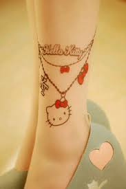 Feminine tattoos trendy tattoos unique tattoos beautiful tattoos tattoos for women awesome tattoos creative tattoos mini tattoos body art tattoos. Hello Kitty Ankle Bracelet Tattoo Hello Kitty Tattoos Hello Kitty Hello Kitty Items