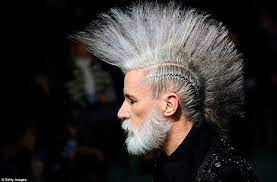 Ageing Punks With Grey Mohawks Rule At Jean Paul Gaultier At Pfw Punk Haircut Punk Hair Mens Hairstyles