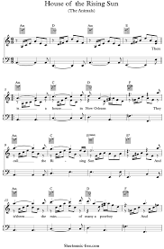 Download House Of The Rising Sun Sheet Music Pdf The Animals Sheet Music Sheet Music Pdf Piano Sheet Music